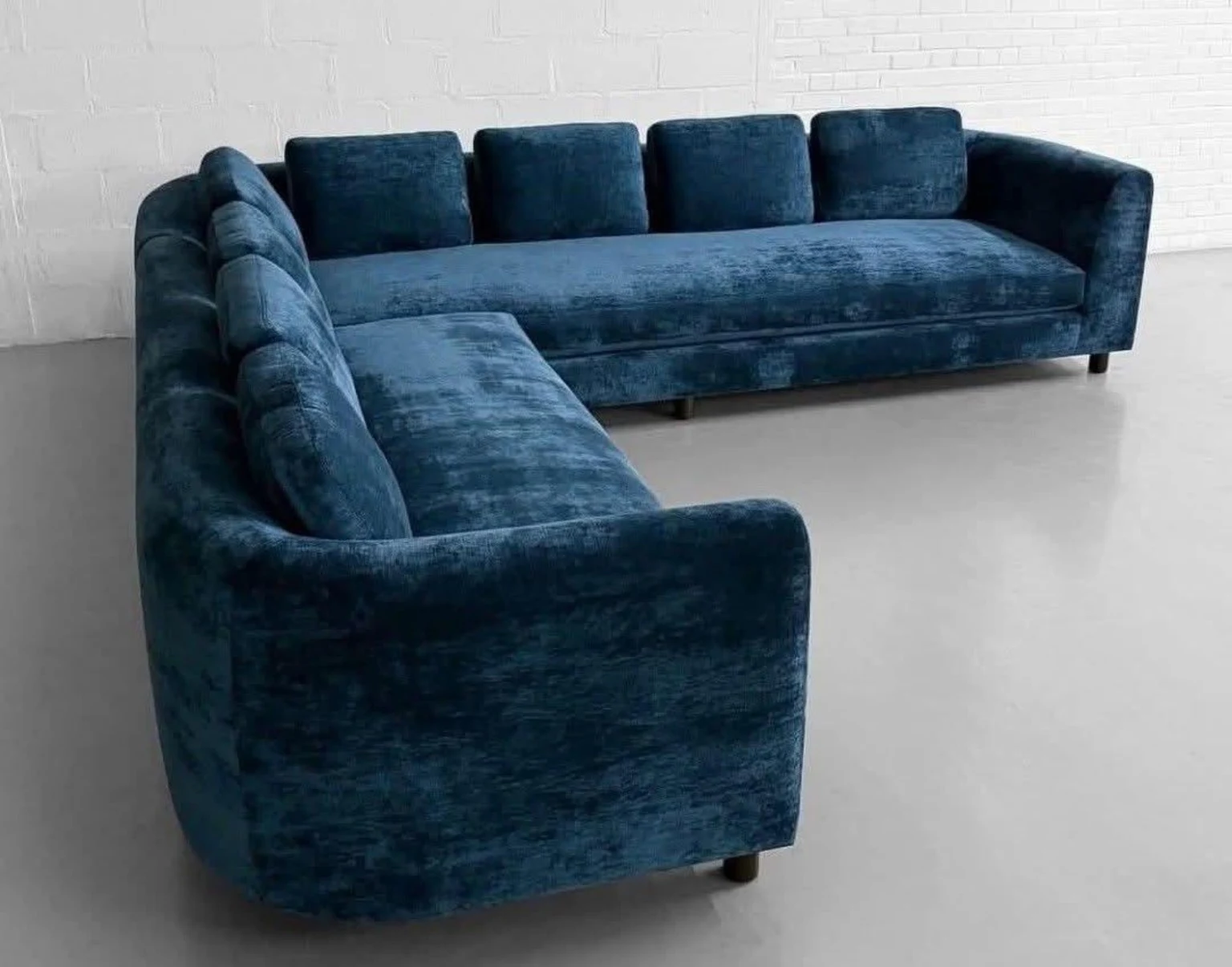 Supplied midnight blue sectional sofa